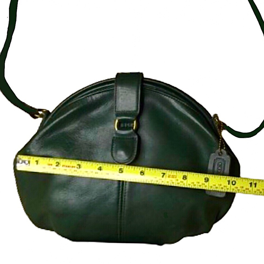 Vintage COACH Laurel Bottle Green Leather Hinged Clamshell Crossbody Bag 4117 - Picture 12 of 17